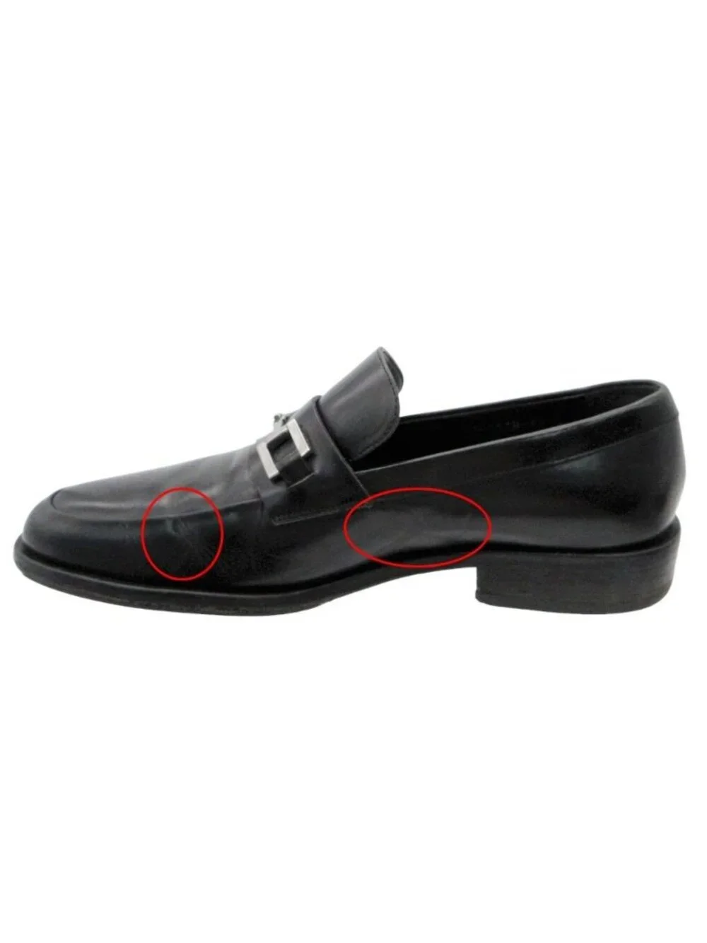 Gucci Loafers Square Bit Leather Shoes Dress Business Black